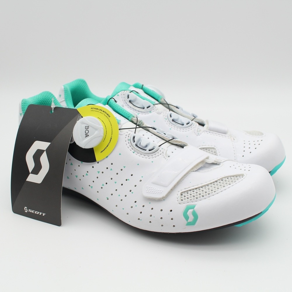Scott Road Comp Boa Cycling Shoes Womens Size 8 White Green NEW